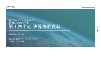 モブキャストグループ第21期 2024年12月期第１四半期 決算説明資料